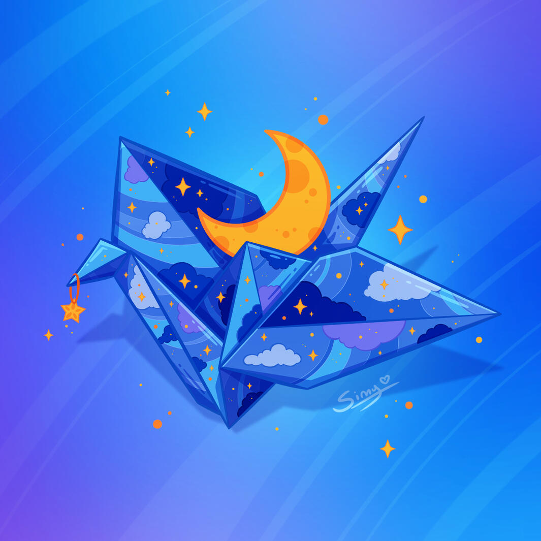 Moon Paper Crane